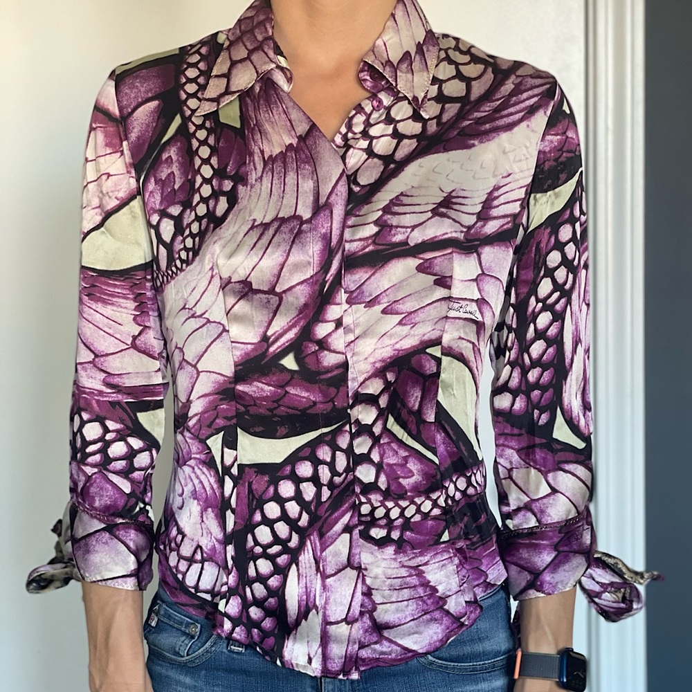 Roberto Cavalli Silk Blouse Purple size 38 / Small